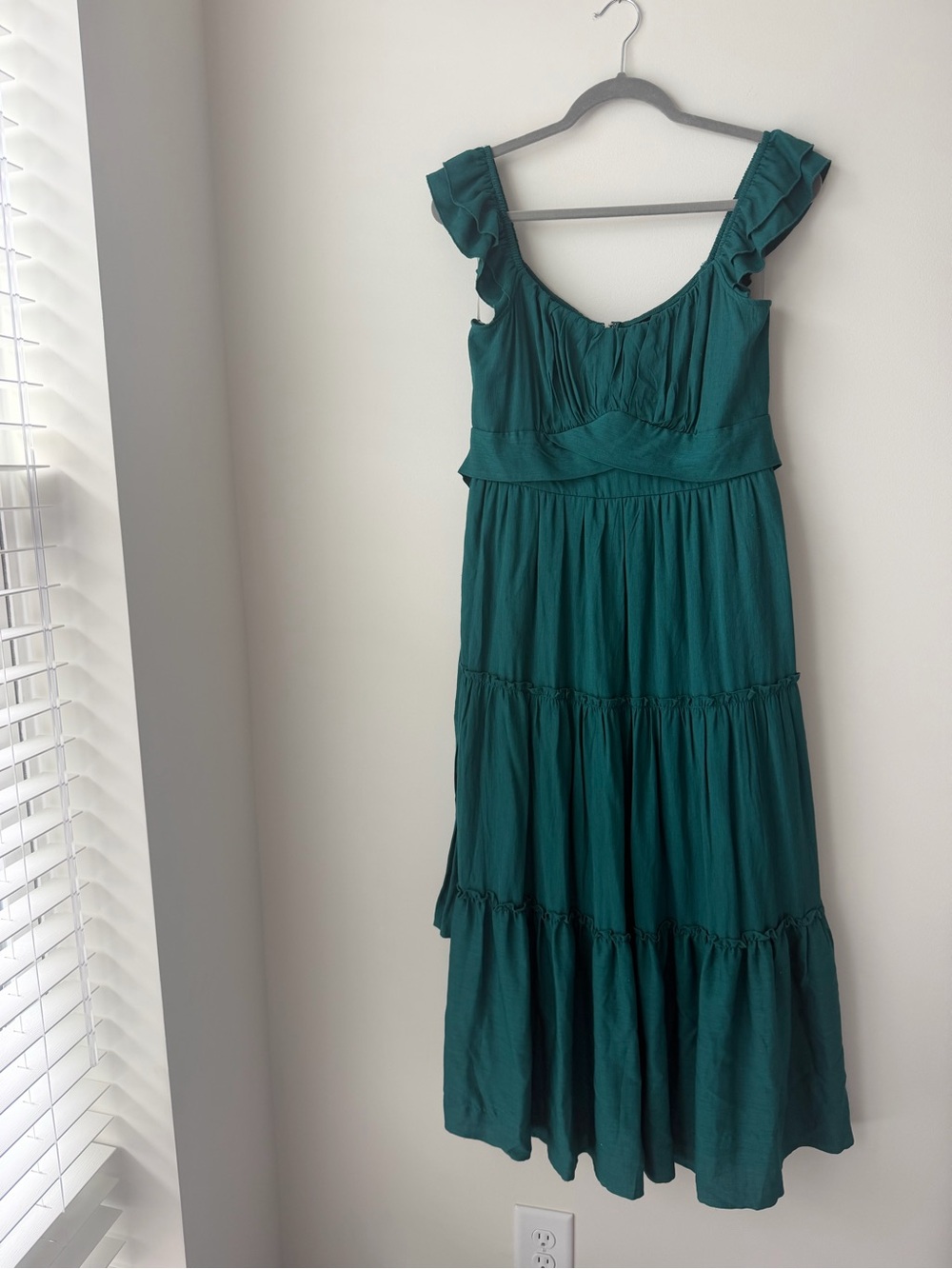Trixxi Green Ruffled Bodice Maxi Dress